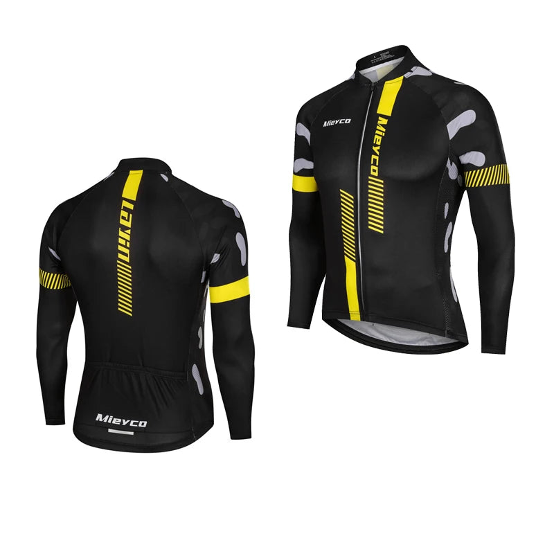 MIEYCOM Abbigliamento Ciclismo Uomo Maniche Lunghe Giacca Traspirante Protezione Solare MTB Corsa Primavera Autunno