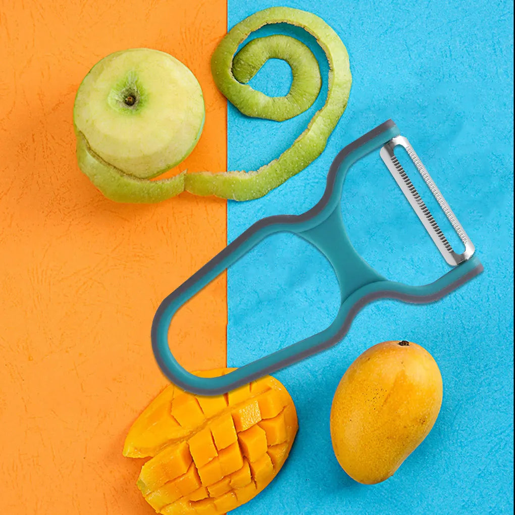 Set Cucina 3 Pezzi In Acciaio Inossidabile Pelapatate Frutta Verdura Tritatutto Affettatrice Grattugia Colore Casuale