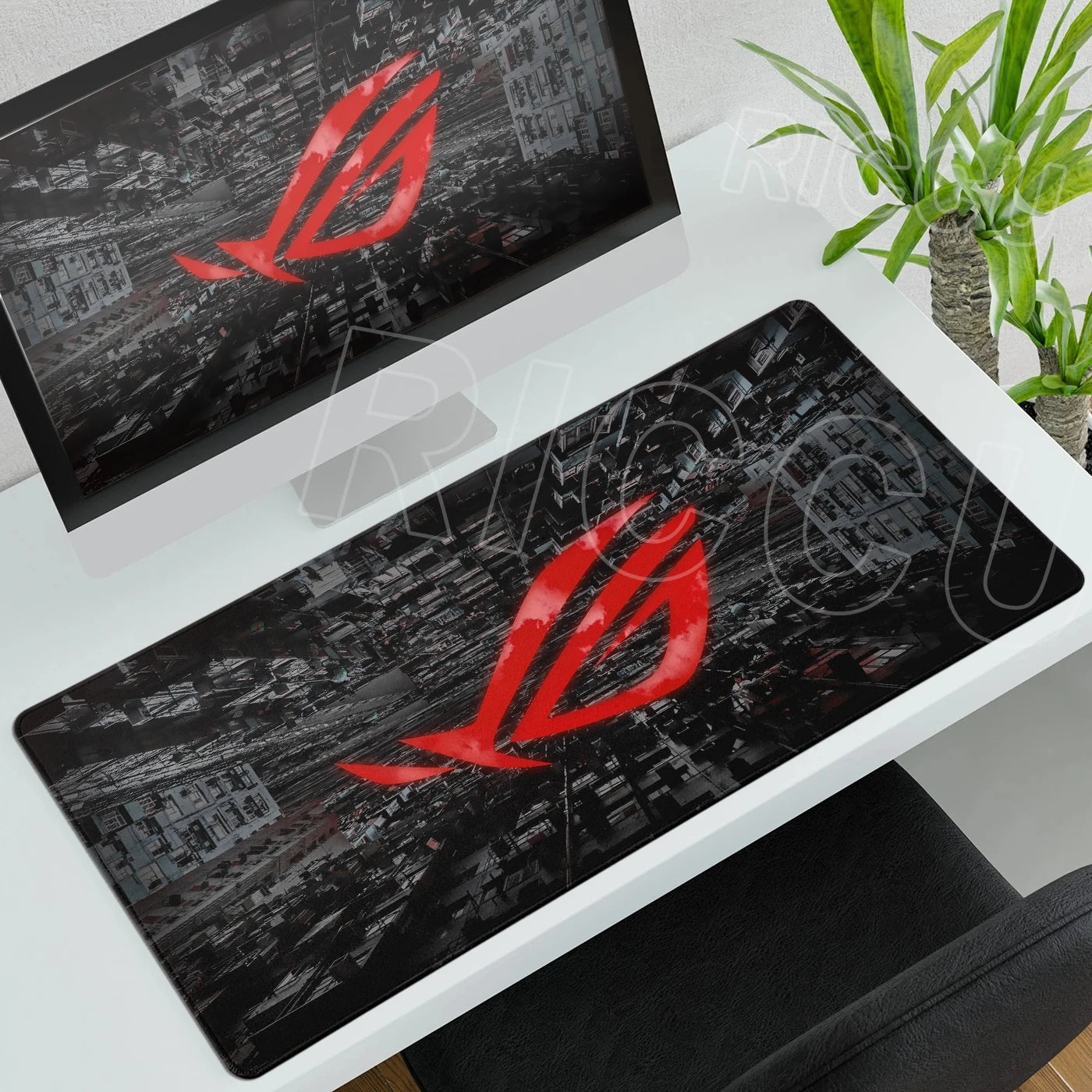 Tappetino per Mouse XXL ASUS ROG Republic Of Gamers Antiscivolo in Gomma per Scrivania da Gioco e Tastiera