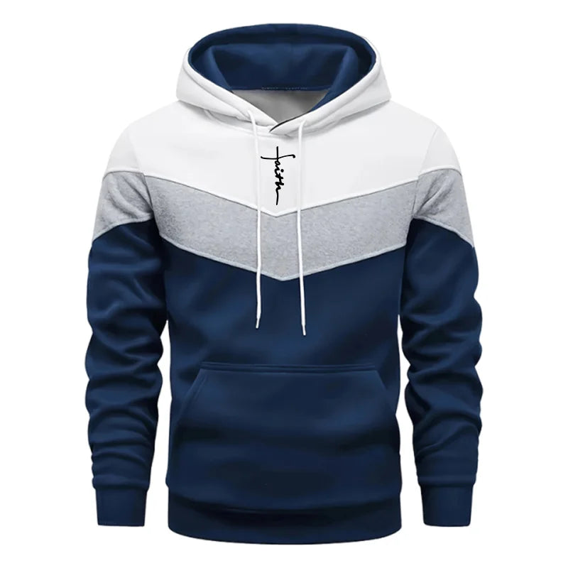 Completo Tuta Da Uomo Felpa Con Cappuccio Tricolore Autunno Inverno Moda Casual Comfort Alta Qualità Pantaloni Abbinati
