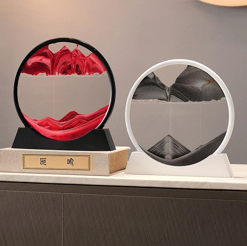 Clessidra Liquida 3D Arte Sabbia In Movimento In Vetro Regalo Originale Decorazione Per Casa E Ufficio