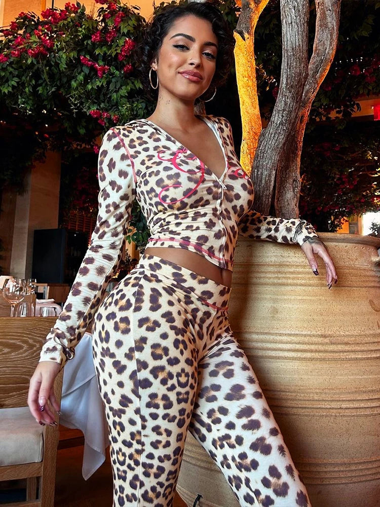 Sisterlinda Junior Tuta Alla Caviglia Leopardo Con Pantaloni Svasati High Street K24S50103