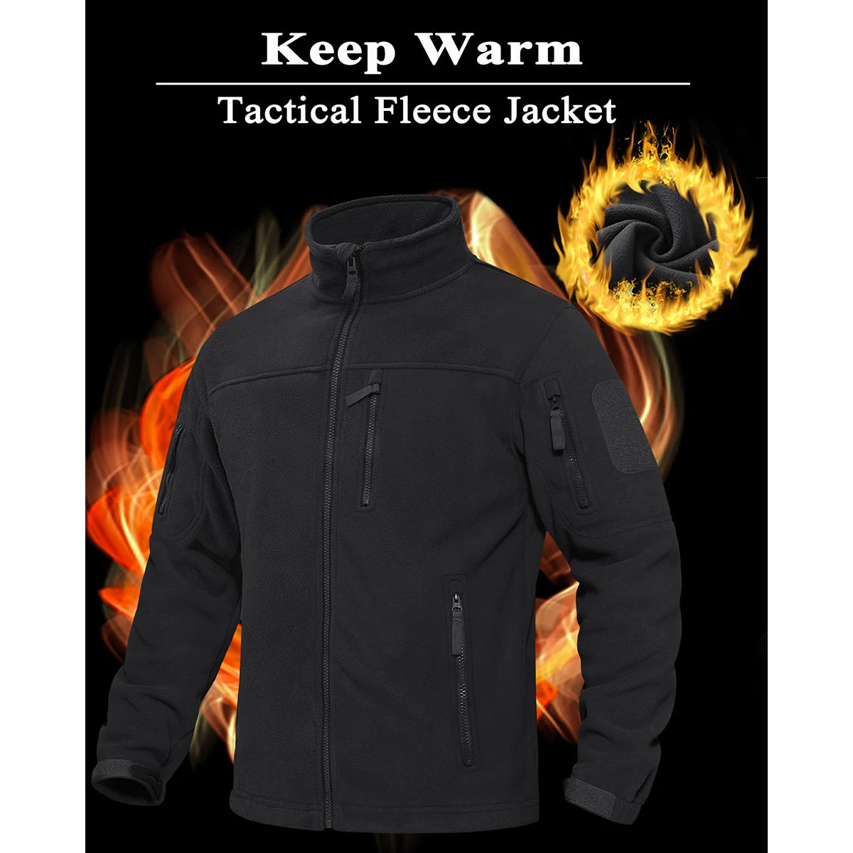 Tacvasen Giacca In Pile Da Uomo Caldo Antivento Con Cerniera Completa Tasche Zip Per Trekking E Lavoro All Esterno