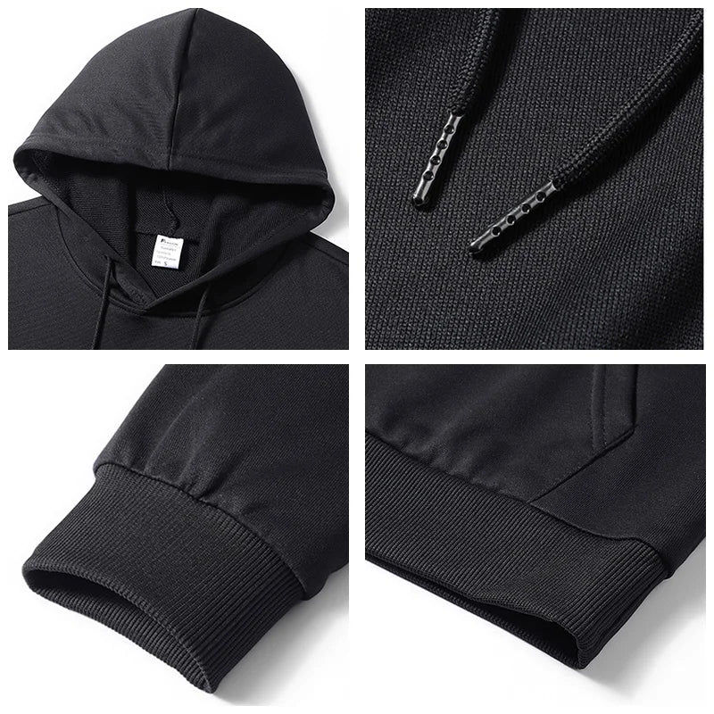 Uomo Cappotto Ampio Con Cappuccio Tinta Unita Stile Sottile Per Primavera Autunno Moda Tempo Libero Tasca Grande
