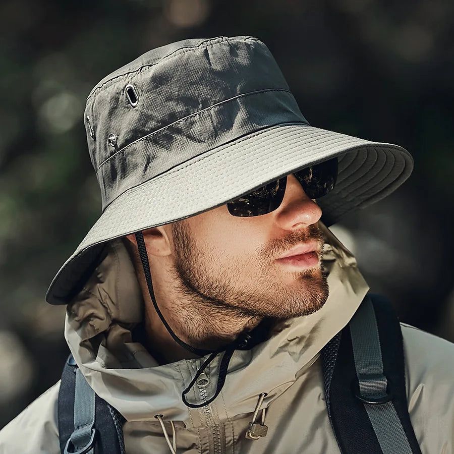 Cappello Da Pescatore Estivo Da Uomo Con Tesa Larga Protezione Solare Per Esterno Escursionismo Equestre