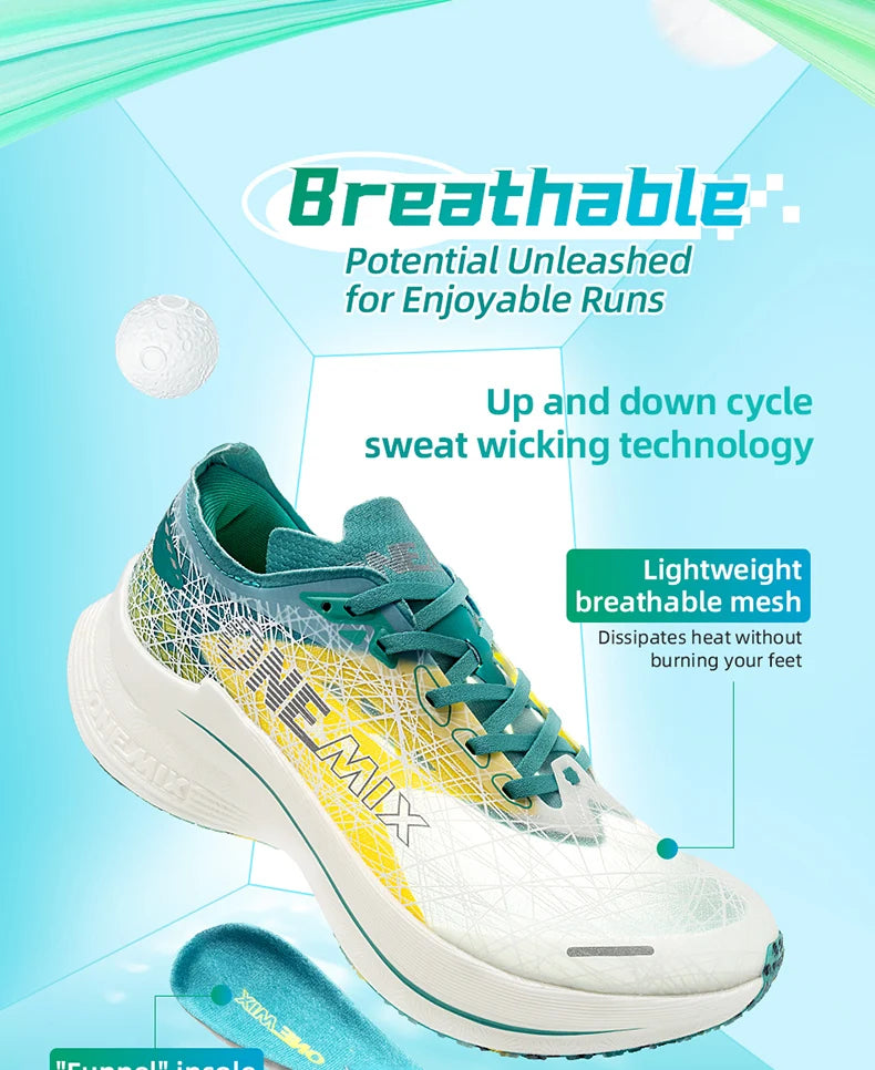 Onemix Marathon Scarpe Da Corsa Con Piastra In Carbonio Ultraleggere Tecnologia Di Rimbalzo Sneakers Da Uomo All Aperto