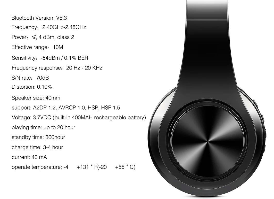 Cuffie Wireless Dorate Bluetooth con Microfono Incorporato Auricolare Stereo Universale per Android e iOS Regalo da Uomo