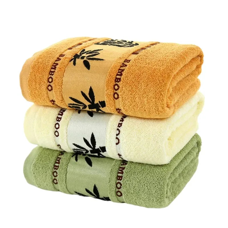 Set Di Due Asciugamani Da Bagno In Fibra Di Bambù 34x74 cm E 70x140 cm Per Viso E Mani Lavabili In Lavatrice