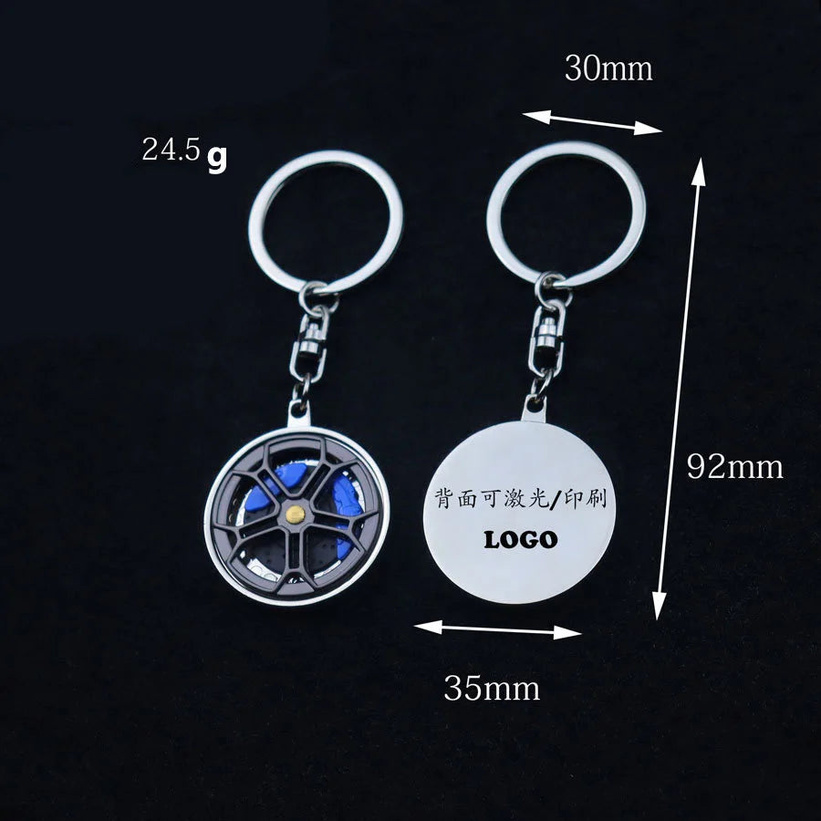 Portachiavi Con Mozzo Ruota In Metallo Alla Moda Fidget Spinner Auto Rotanti Ciondolo Compleanno Regalo Festa Papà