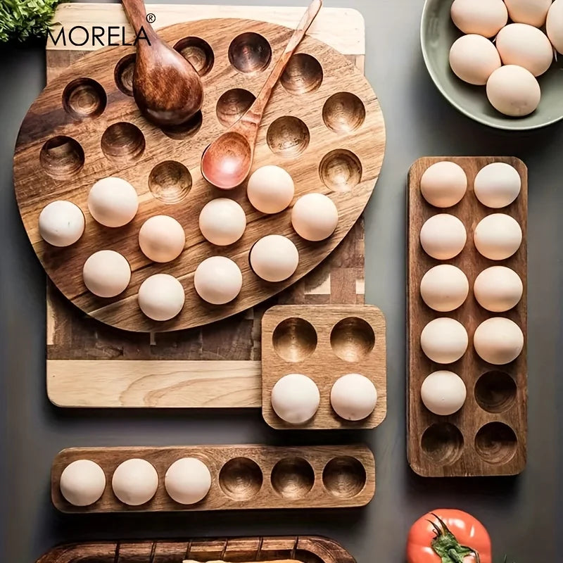 KEMORELA Scatola Portauova In Legno Multiscomparto Per Uova Fresche Perfetta Per Cucinare Al Forno