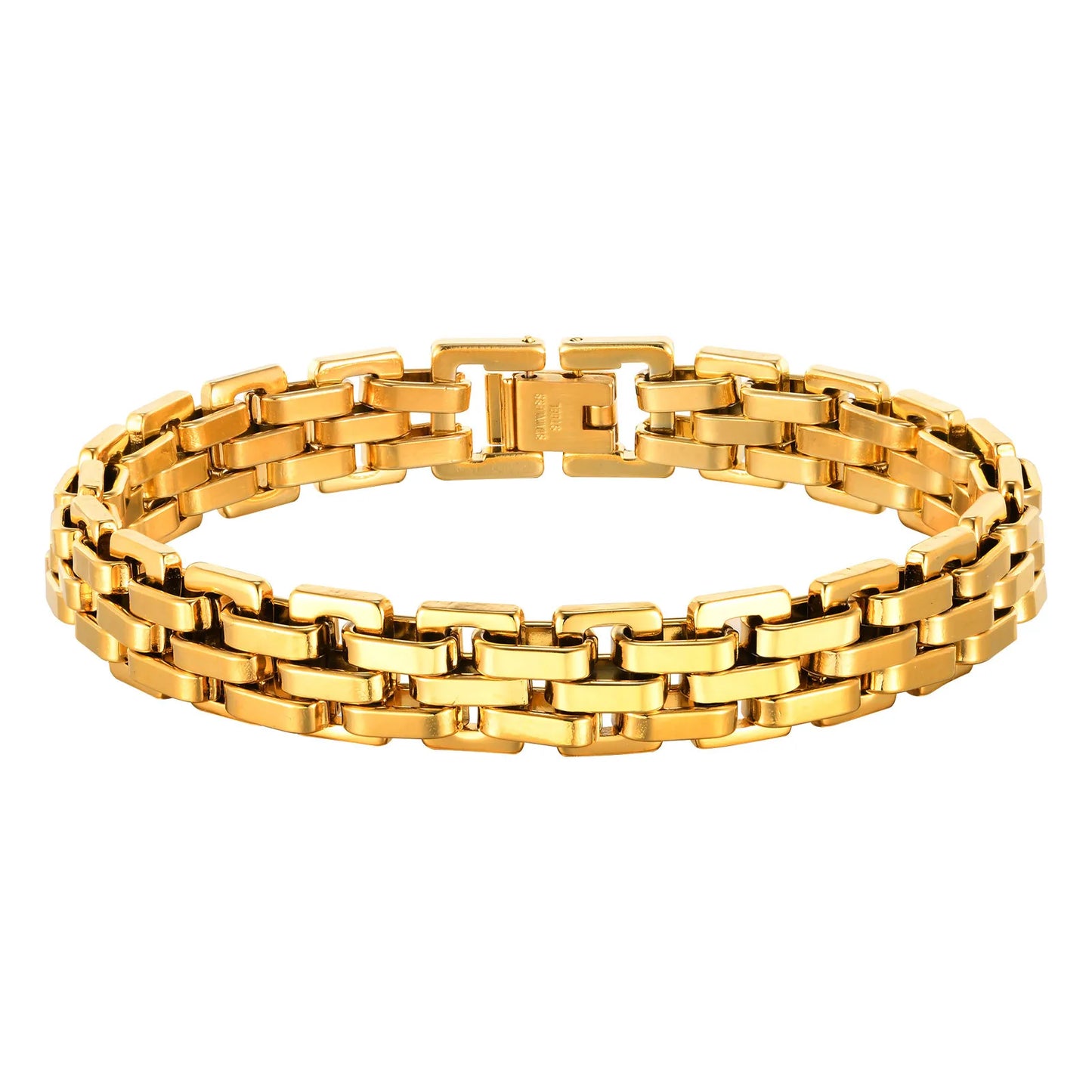 Braccialetto A Catena Con Cinturino Alla Moda In Acciaio Inossidabile Per Uomo 10 Mm Regalo Festa Del Papà