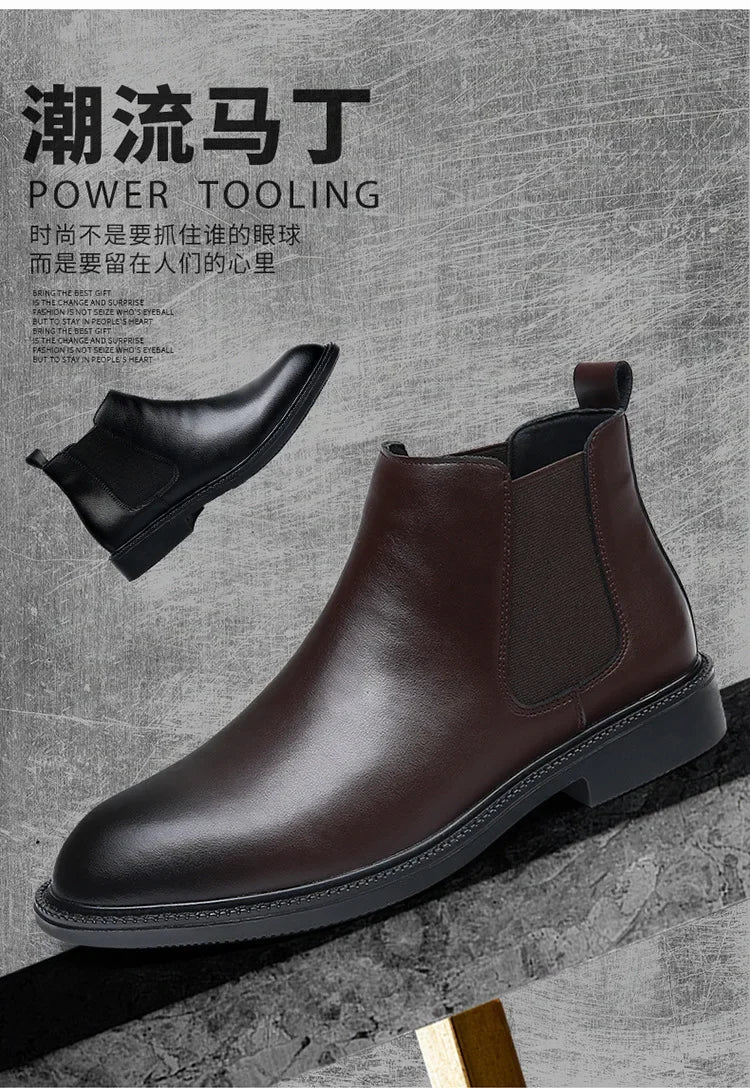 Stivaletti Chelsea In Pelle Da Uomo Di Lusso Fatti A Mano Slip On Per Abito Formale E Casual