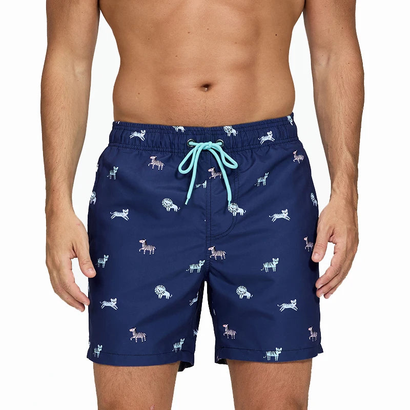 Pantaloncini Uomo Ad Asciugatura Rapida A Righe Verticali Traspiranti Con Fodera In Rete Taglie Forti Spiaggia Surf