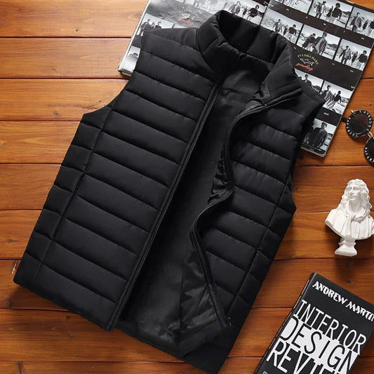 Gilet Senza Maniche Da Uomo Imbottito In Cotone Colletto Alla Coreana Inverno Moda 5XL