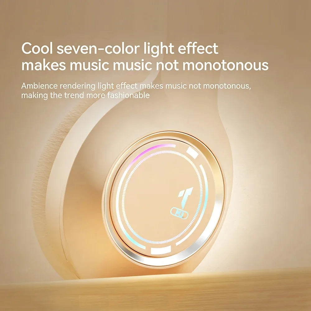KEBIDU Cuffie Da Gioco Bluetooth Pieghevoli Over-Ear RGB Cancellazione Del Rumore Attiva HiFi Wireless Scheda TF