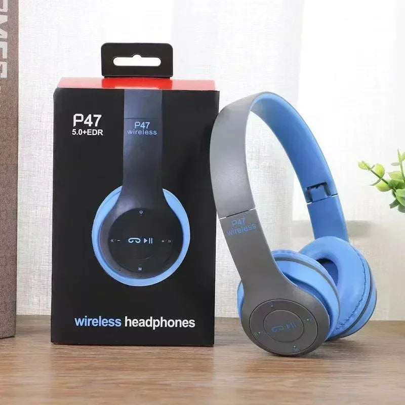 Cuffie Bluetooth P47 Con Microfono Pieghevoli HiFi Bassi Profondi Auricolari Stereo Per Smartphone TV Giochi
