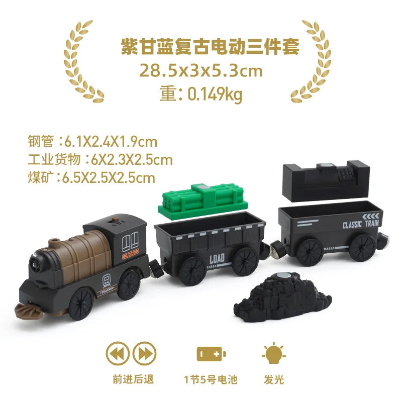 Set Trenini Elettrici Per Ferrovia In Legno Pista Del Treno Regalo Di Natale Per Bambini