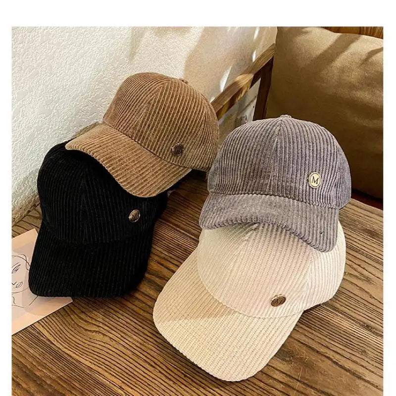 Berretto Da Baseball In Velluto A Coste Regolabile Unisex Snapback Autunno Inverno Con Protezione Solare