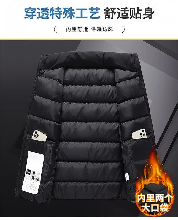 Gilet da Uomo con Colletto Rialzato Mandarino Elegante e Casual per Abiti Autunnali Invernali Spesso Caldo