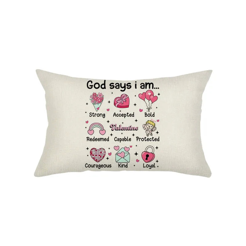 Vikama Fodera Per Cuscino Reversibile San Valentino Con Stampa A Cuore Per Soggiorno Divano Letto Decorazione Della Casa