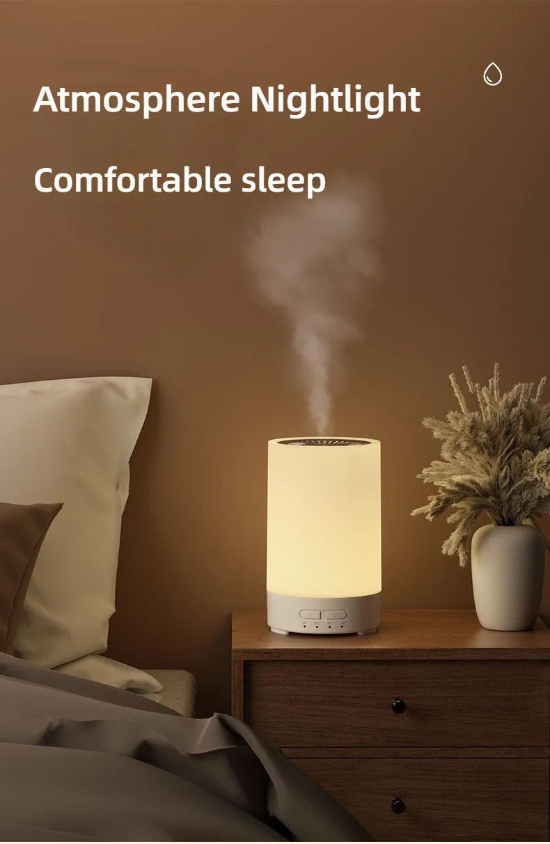 Umidificatore Diffusore Di Oli Essenziali Con Venature Del Legno Spruzzatore Automatico LED Per Profumo Camera Da Letto