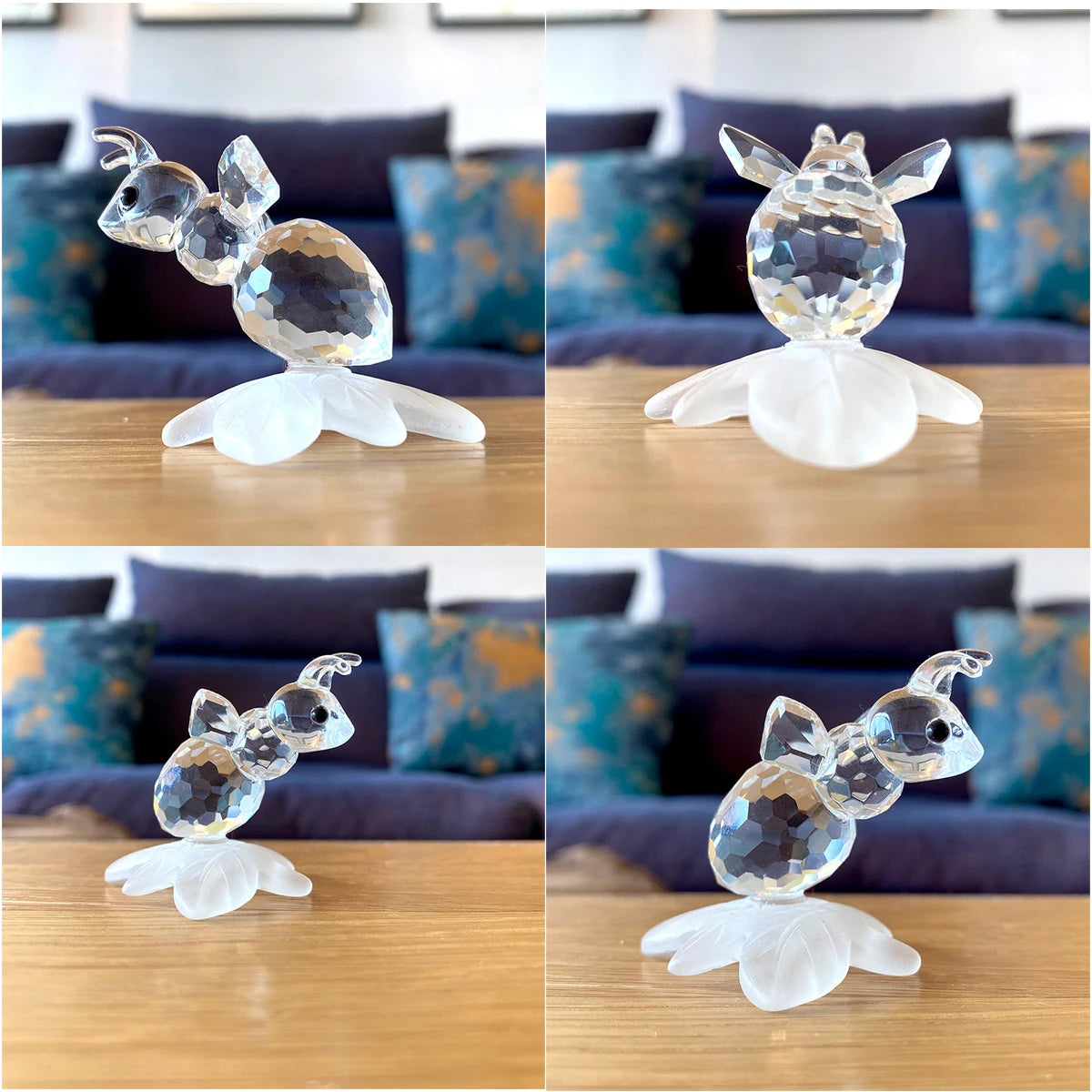 30 Cristallo Trasparente Figurine Animali Carini Scultura in Vetro Decorazioni Ornamento Tavolo Regalo Natale Bambini