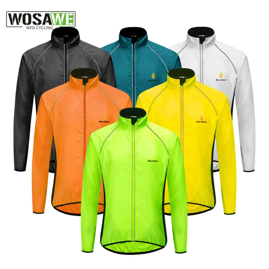 Giacca Da Ciclismo Uomo WOSAWE Antivento Impermeabile Riflettente Manica Lunga Gilet Senza Maniche Maglia Da Bici