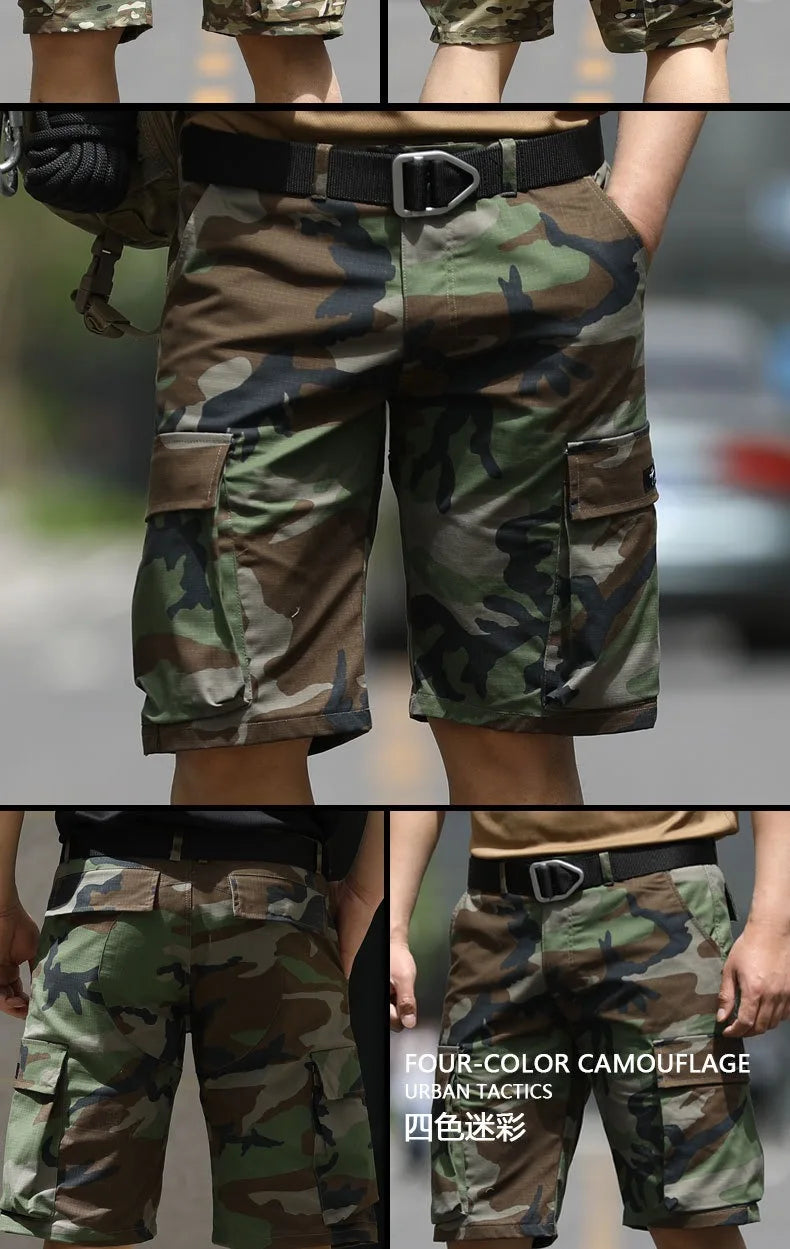 Pantaloncini Mimetici Casual Uomo Pantaloni Cargo Elasticizzati Estivi Per Sport Acquatici All Aperto