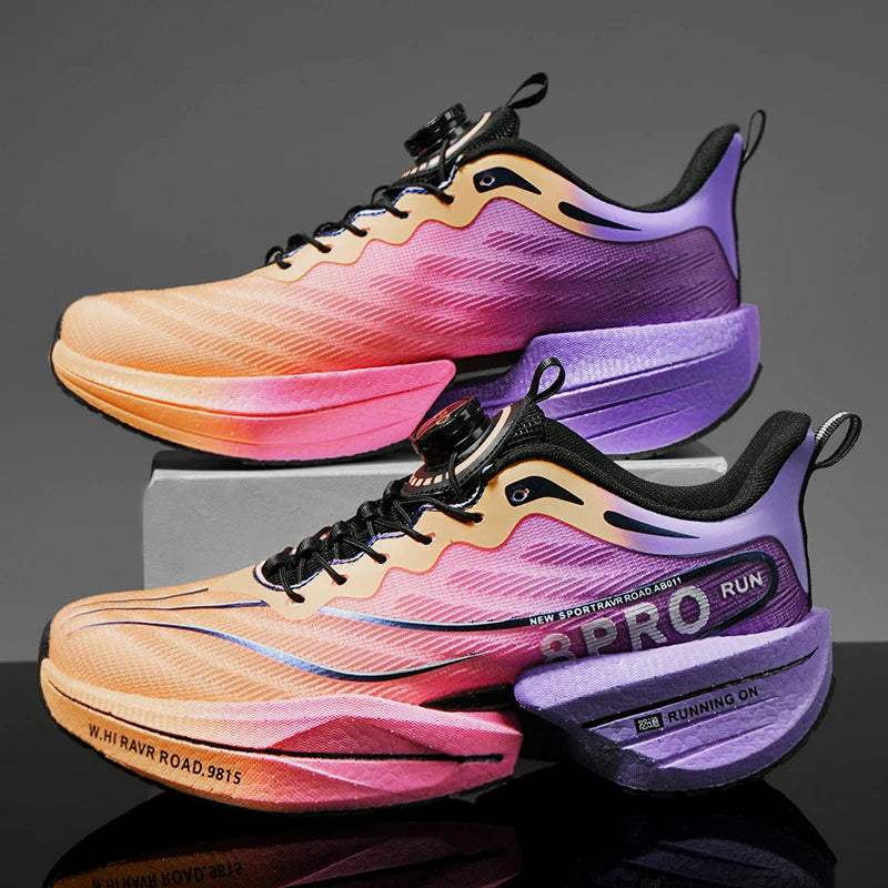 Scarpe sportive da uomo Scarpe da corsa da maratona con piastra in carbonio con palmo pieno Scarpe da tennis da coppia leggere e traspiranti in mesh Scarpe da allenamento