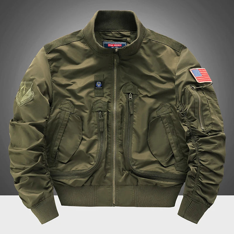 Giubbotti Bomber Da Uomo MA1 Cappotti Con Cerniera Pilota Giacca A Vento Tattica Militare Abbigliamento