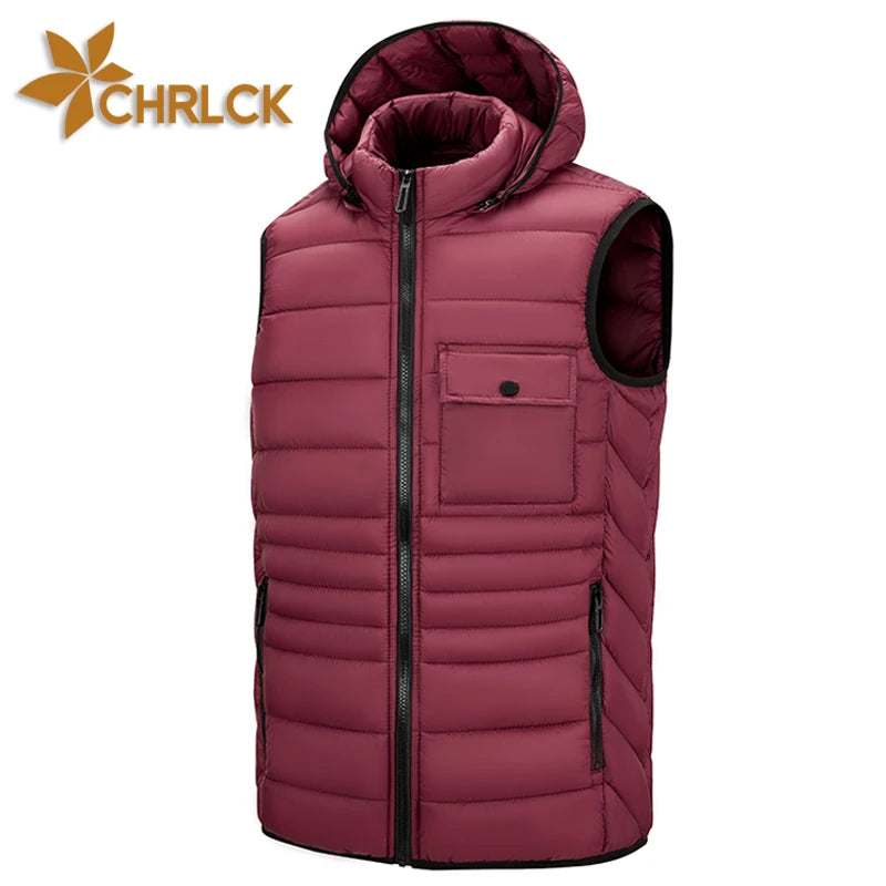 Gilet Termico Impermeabile Uomo CHRLCK per Trekking Campeggio Caccia Sci Pesca Invernale Taglia Grande Caldo e Leggero
