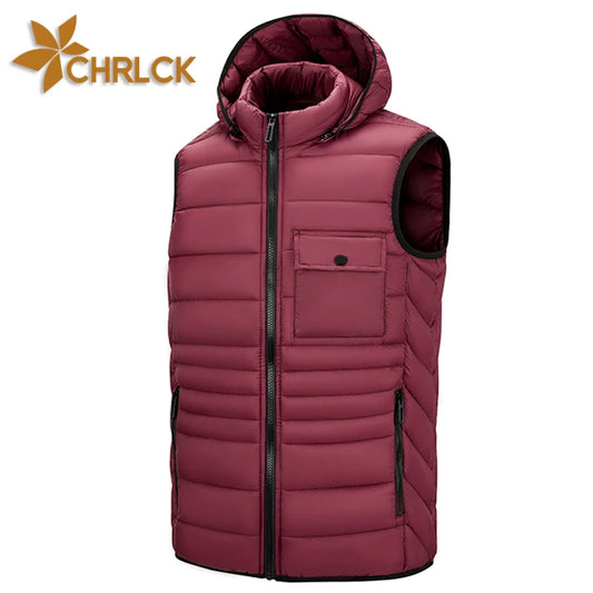 Gilet Termico Impermeabile Uomo CHRLCK per Trekking Campeggio Caccia Sci Pesca Invernale Taglia Grande Caldo e Leggero