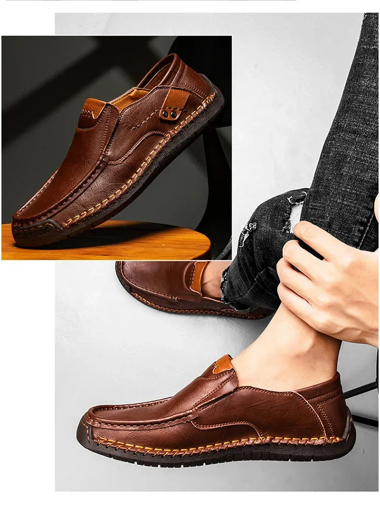 Mocassini Da Uomo Slip Traspiranti Scarpe Da Guida In Vera Pelle Fatte A Mano Eleganti Casual