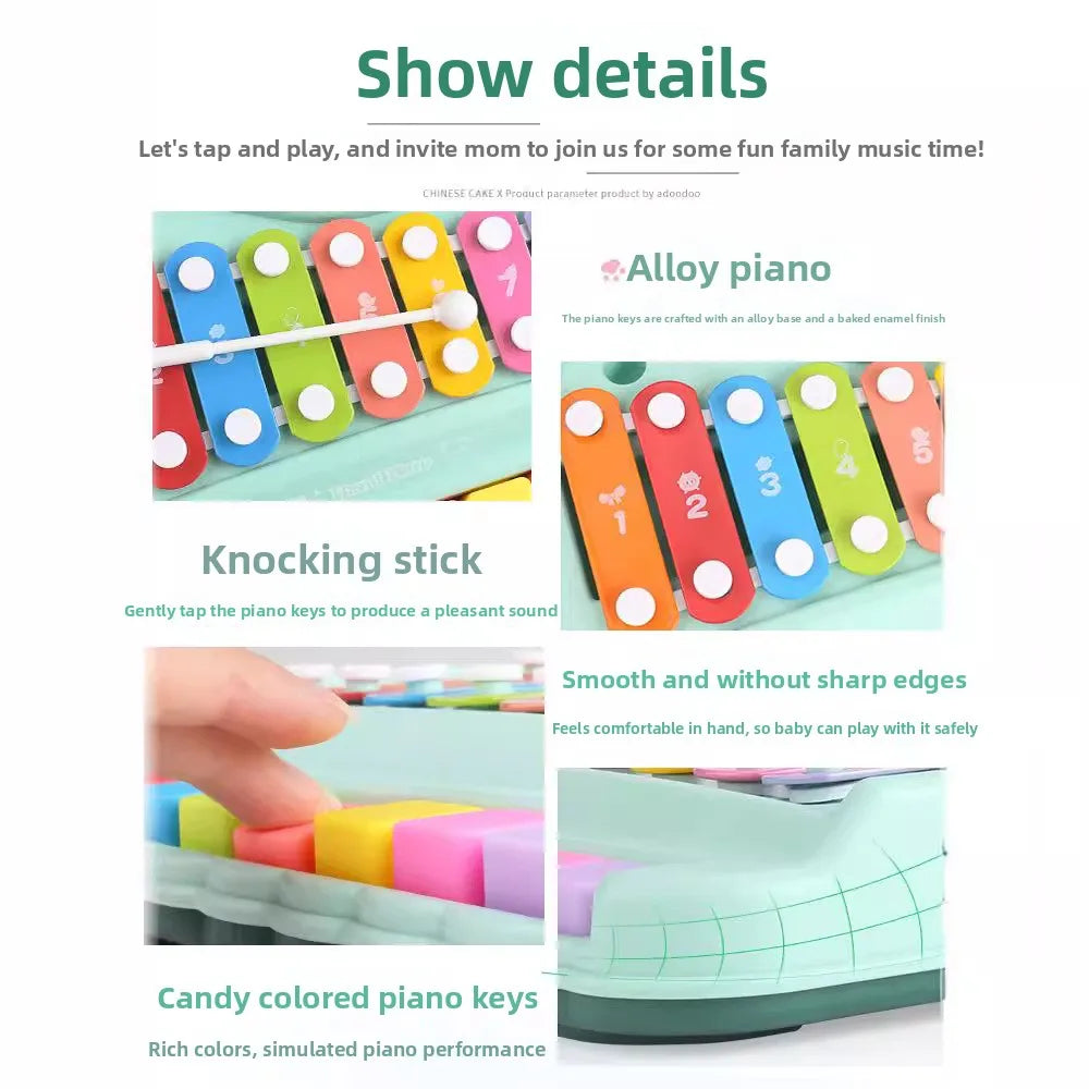 Xilofono Pianoforte 8 Note Giocattolo Musicale Educativo 2 In 1 Con Mazze Per Neonati Strumento Montessori Per Bambini