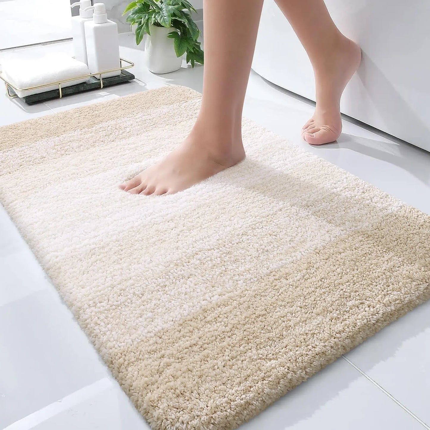 Kitinjoy Tappeto Da Bagno In Microfibra Assorbente Morbido Antiscivolo Shaggy Lavabile In Lavatrice