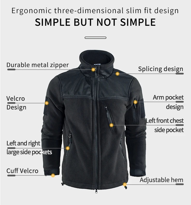 Giacca Invernale Tattica Militare In Pile Caldo Mimetico Cappotto Da Uomo Da Safari Outwear Abbigliamento Outdoor