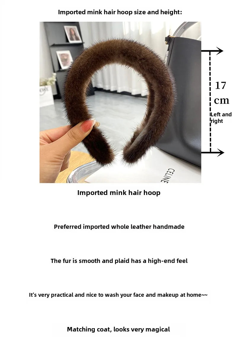 Fascia Per Capelli Inverno In Pelliccia Vera Di Visone Alta Qualità Per Donne Lusso Regalo Elegante