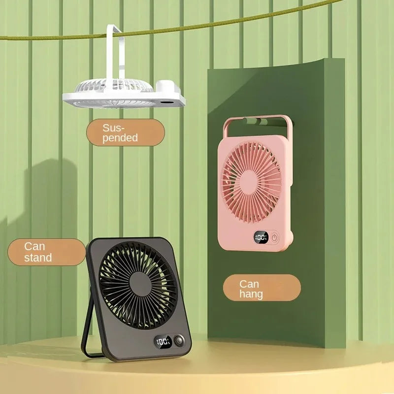 Ventilatore Da Tavolo Portatile Silenzioso Con Display Regolabile Ricaricabile A Cinque Velocità Pieghevole Da Scrivania