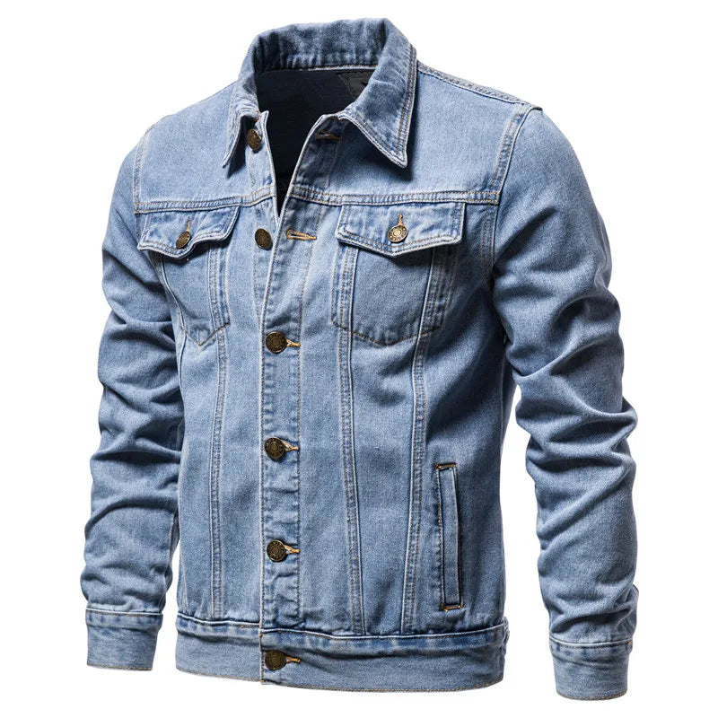 Nuova Giacca Jeans Uomo Casual Da Lavoro Autunno 2026 Vestibilità Ampia Versatile Giovanile Tinta Unita Denim