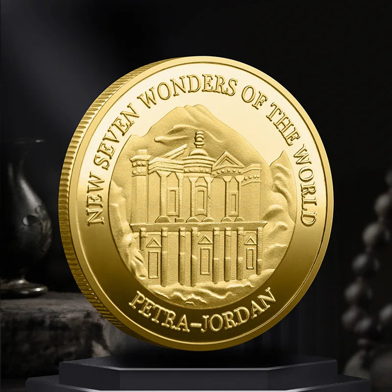 Set Di 7 Monete Placcate Oro E Argento Sette Meraviglie Del Mondo Collezione Commemorativa Viaggi