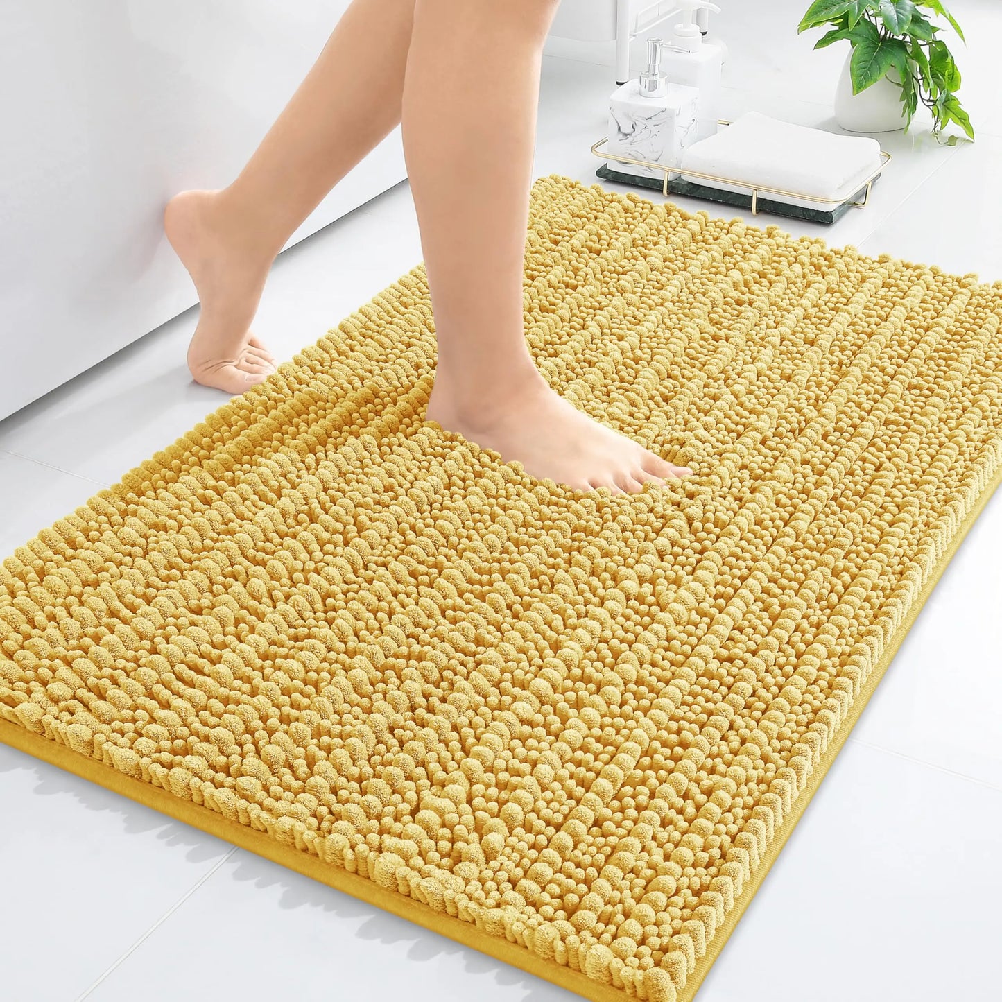 Kitinjoy Tappetino Da Bagno Lusso Assorbente Morbido E Spesso In Peluche Antiscivolo Grande Per Doccia
