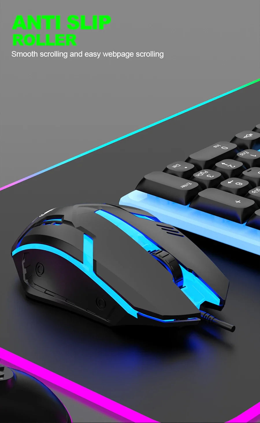 NG GTX350 Tastiera Da Gioco E Mouse Combo USB Cablata Con Retroilluminazione LED Per PC Desktop Nero