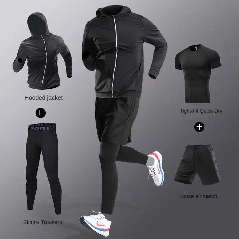 Completo Da Uomo In Fibra Ghiaccio Ad Asciugatura Rapida Set Per Corsa Fitness Maratona Ciclismo Allenamento