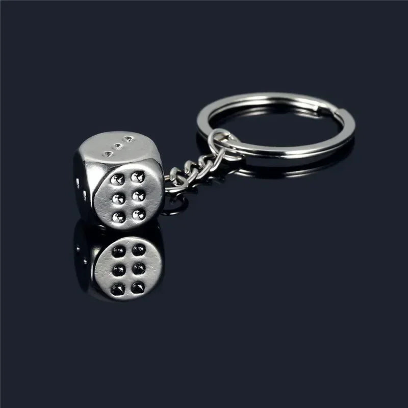Portachiavi Creativo In Metallo Argento Per Copertura Chiave Moto Unisex Anello Dadi Regalo