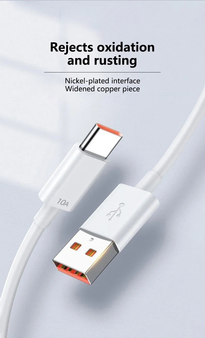 Cavo USB A a USB C 120 W Ricarica Ultra Veloce 10 A Per Smartphone e Tablet Compatibili Lunghezze 0,3 m 1 m 1,5 m 2 m