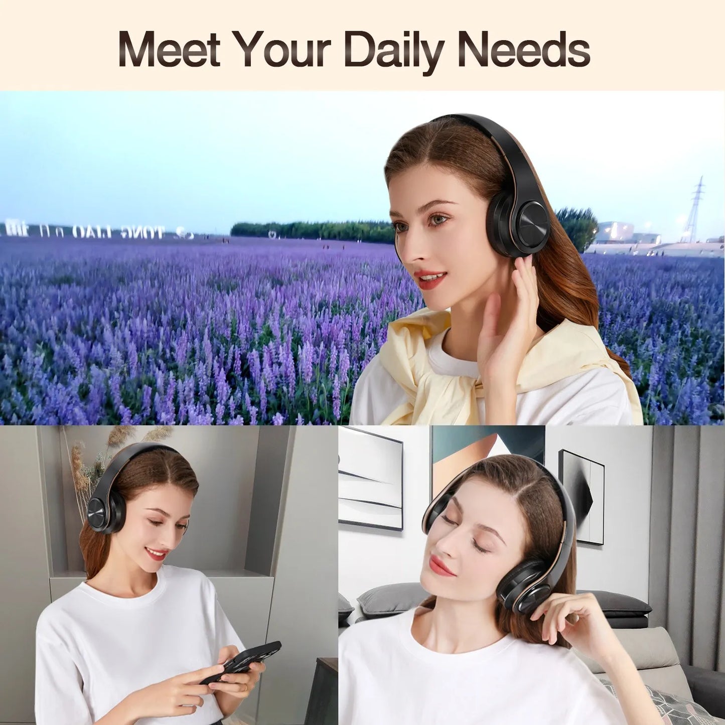Cuffie Wireless Dorate Bluetooth con Microfono Incorporato Auricolare Stereo Universale per Android e iOS Regalo da Uomo