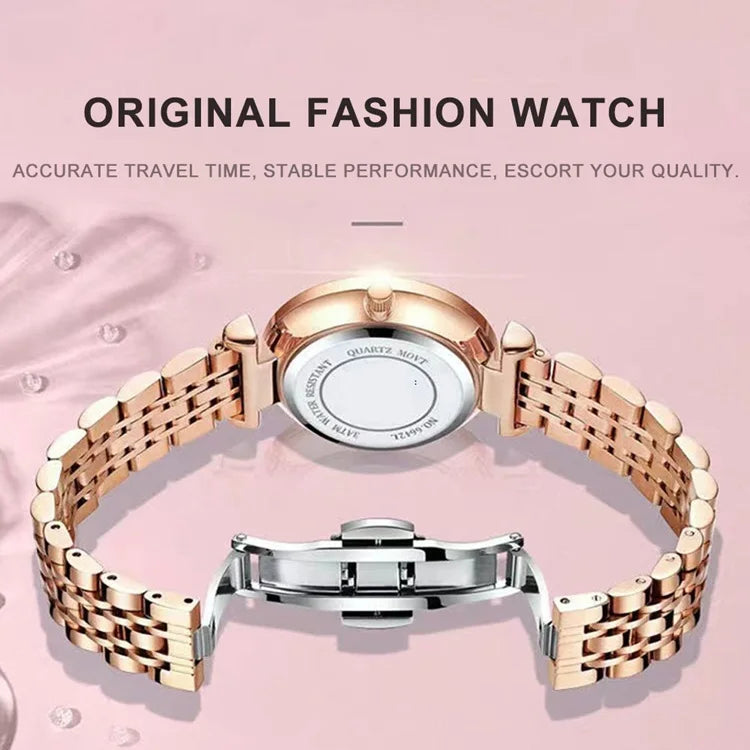 Orologio Da Donna Di Lusso POEDAGAR Impermeabile Al Quarzo Casuale Elegante Con Scatola Inclusa