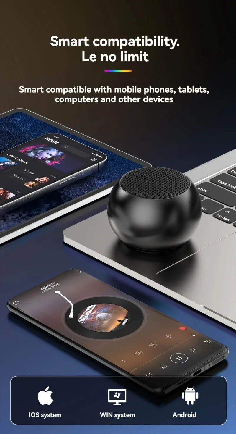 Altoparlante Bluetooth Wireless Portatile Nuovo Subwoofer Robusto In Metallo Per Esterno e Ufficio