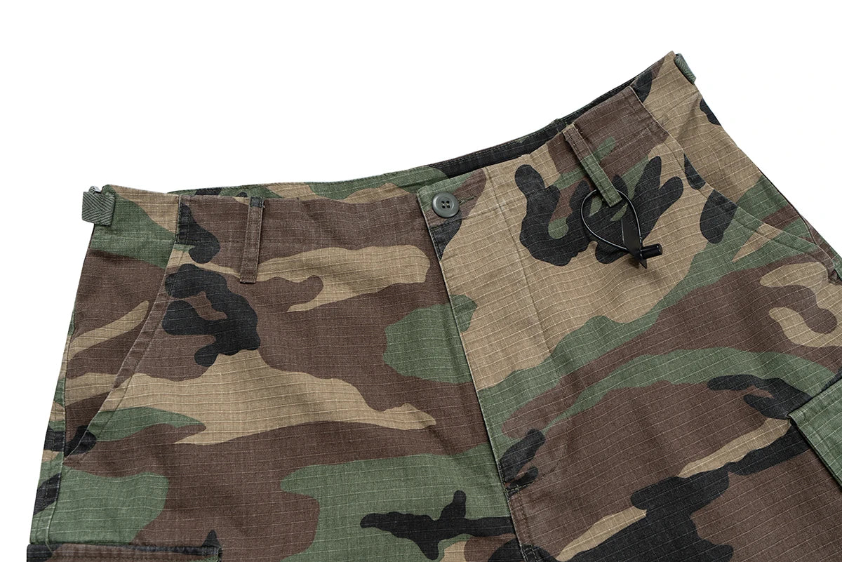 Pantaloncini Corti Cargo Mimetici M65 Silhouette Da Uomo Estivi Larghi Patchwork A Gamba Larga Oversize