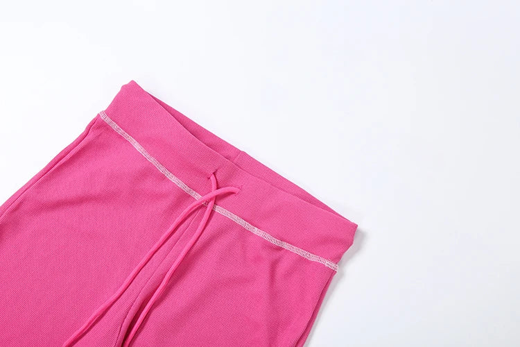 Weird Puss Tuta Donna Due Pezzi con Cappuccio Zip Tasca Giacca Pantaloni Svasati con Coulisse Casual Sportiva Slim Outfit